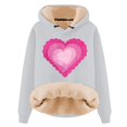 thumbnail image 1 of Womens Valentines Hoodies Lined Cute Candy Couple Love Heart Long Sleeve Pocket Sweatshirts Valentine Gift Loose Fit Hooded Tops, 1 of 3