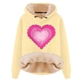 thumbnail image 1 of Womens Valentines Hoodies Lined Cute Candy Couple Love Heart Long Sleeve Pocket Sweatshirts Valentine Gift Loose Fit Hooded Tops, 1 of 3