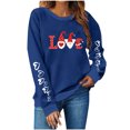 thumbnail image 1 of Womens Valentines Sweatshirt Crew Neck LOVE Letter Print Hoodies Fleece Long Sleeve Shirts Casual Loose Pullover Tops Warm Tops Romantic Hoodie Cute Sweet Gift Shirts Fall Winter Outfits, 1 of 3