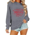thumbnail image 1 of Womens Valentines Sweatshirt Cute Love Heart Graphic Long Sleeve Round Neck Casual Fashion Holiday Sweatshirts Tops (M, Gray), 1 of 9