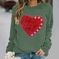 thumbnail image 1 of Womens Valentines Sweatshirts Love Heart Printed Shirts Loose Long Sleeve Round Neck Blouses Valentine's Day Sweater Pullover Tops Plus Size, 1 of 5