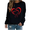 thumbnail image 1 of Womens Valentines Sweatshirts Romantic Love Graphic Heart Print Shirt Crewneck Pullover Top Clothes, 1 of 3