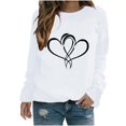 thumbnail image 1 of Womens Valentines Sweatshirts Romantic Love Graphic Heart Print Shirt Crewneck Pullover Top Clothes, 1 of 3