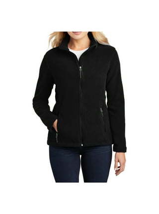 Free2B Ladies' Butter Pile Fleece Jacket Full Zip Soft Handfeel (Black,  Large)
