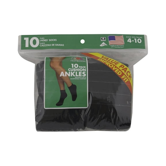 Womens Value Pack Ankle Socks - 10 Pairs