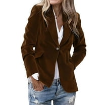 Womens Velvet Blazer Jackets Work Office Peplum Blazer Suits Nothed Lapel Collar Outerwear Fully Lined Coats Button Down Long Outfits Long Sleeve Tunic Tops Holiday Blazers for Women