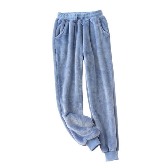 Womens Velvet Flannel Pajama Pants Leggings, Warm Winter Style