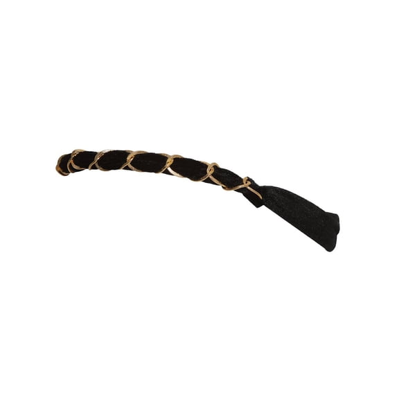 Womens Velvet Headband Wrap w/ Chain - Black