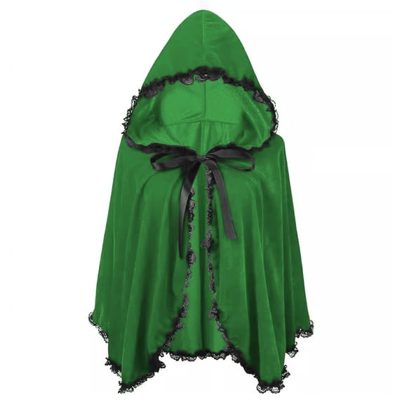 Womens Velvet Little Red Riding Hood Cape Halloween Christmas Short Cloak Cosplay Party Fairytale Costume