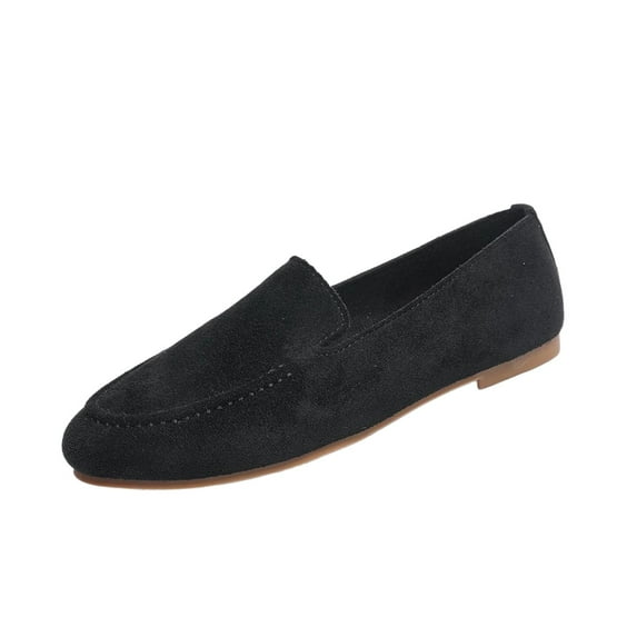 Womens Velvet Loafers Slip On Comfortable Flats for Women Casual Work Driving Shoes Black,Size 37