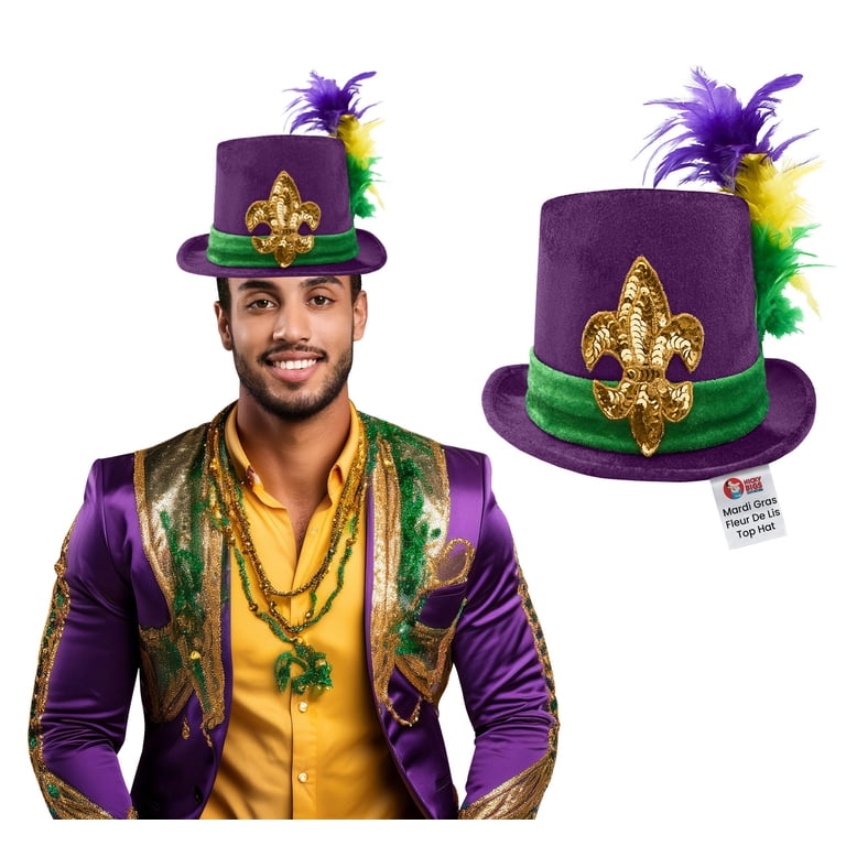 Nicky Bigs Novelties Deluxe Purple Mardi Gras Top Hat Velvet  display picture 1
