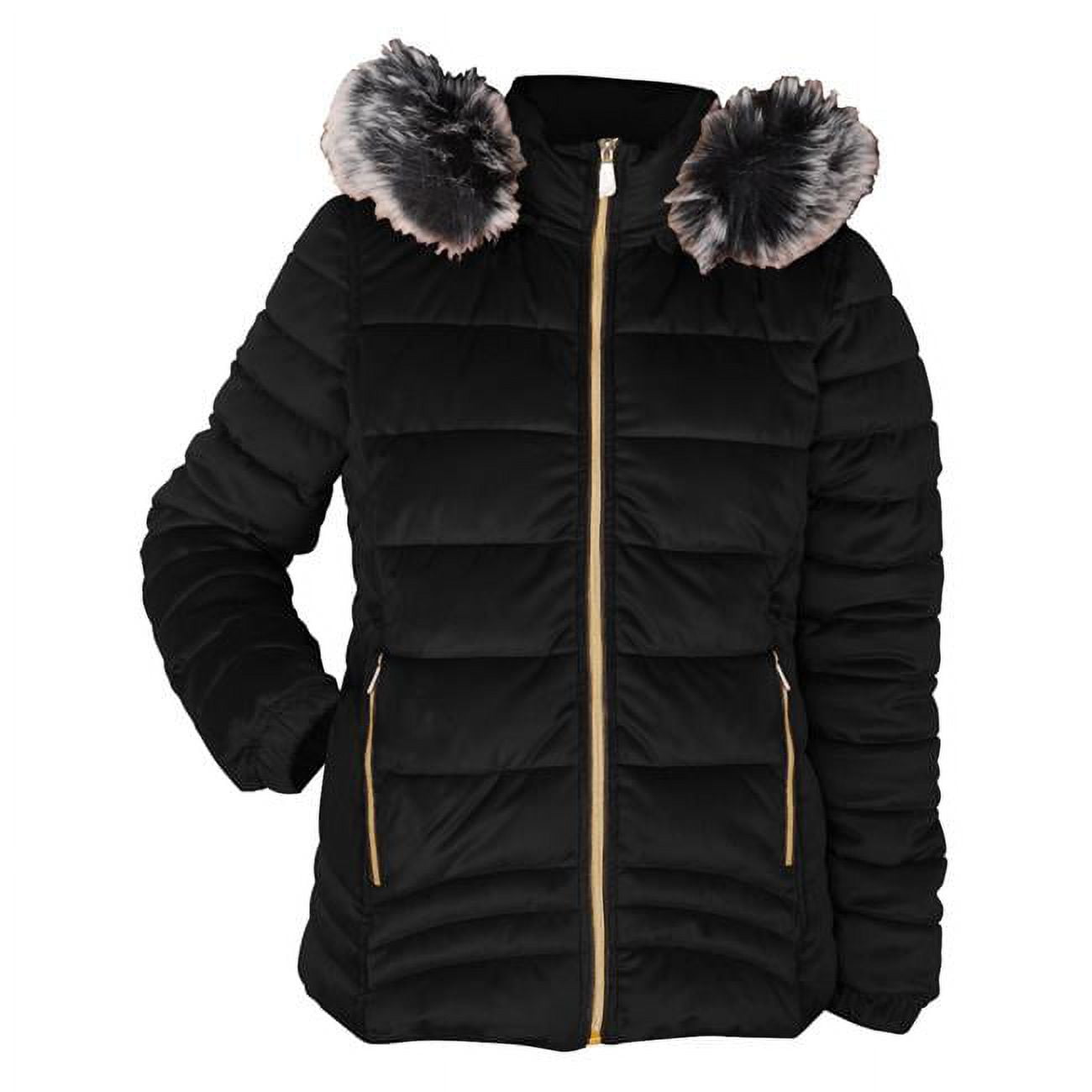 Womens Velvet Puffer Down Jackets, Navy Small Extra Large