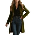 thumbnail image 1 of Womens Velvet Wool Coats Single Breasted Trench Coats Long Wool Coat Trench Coat Peacoat Jackets Fall Winter Dressy Peacoat, 1 of 7