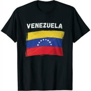 Womens Venezuela Flag Holiday Vintage Grunge Venezuelan Flag T-Shirt Black Small