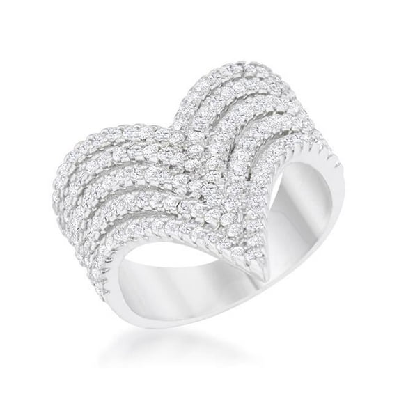 Womens Vera 1.42 CT Cubic Zirconia Rhodium Vintage Inspired Cocktail Ring - Size 5