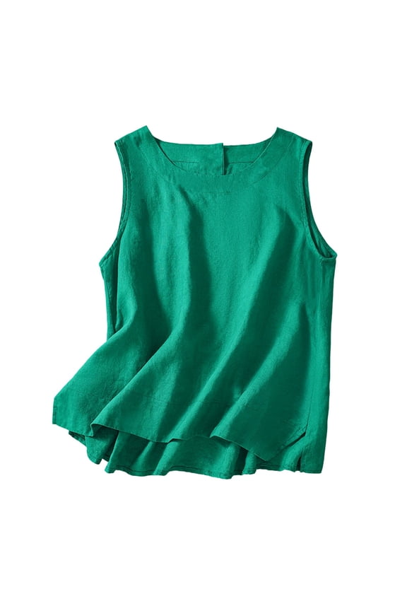 Womens Vest Casual Sleeveless Loose And Thin Crew Neck Casual Vest Top