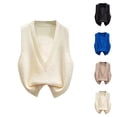 thumbnail image 1 of Womens Vest Knit Sweater Cozy Top for Winter Weekend Outfits Women's Knit Sweater Vest V Neck Lightweight Cardigan Casual Layering Stretch Pullover Top For Spring Fall Winter, 1 of 4