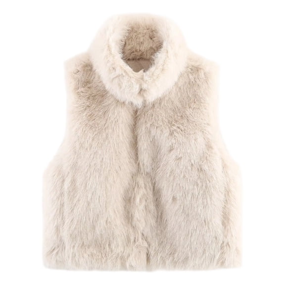 Womens Vest Vest Button Down Sleeveless Vest Fuzzy Women Winter Clothes Ladies Vests