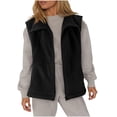 thumbnail image 1 of Womens Vest Fleece Vest Women's Fuzzy Fleece Vest Oversized Sleeveless Sherpa Jacket Warm Button Down Gilet Outerwear with Pockets Vest For Women, 1 of 9