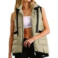 thumbnail image 1 of Womens Vest Puff Vest for Women Full Zip Sleeveless Vest Womens Vests Lightweight Fall Vest Vacation Outfits for Women, 1 of 8