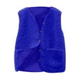 thumbnail image 1 of Jackets for Women Autumn Winter Solid Color Lamb Vest With Pockets Warm Casual Cotton Style Plush Polyester Vest Outerwear Vests 1*Pc Blue 3Xl Fall Jackets for Women 2025, 1 of 4