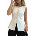 thumbnail image 1 of Women'S Sweater Vest Button Down Summer Tank Tops 2025 Sleeveless Knit Vests Fashion Business Casual Outfits White M, 1 of 9