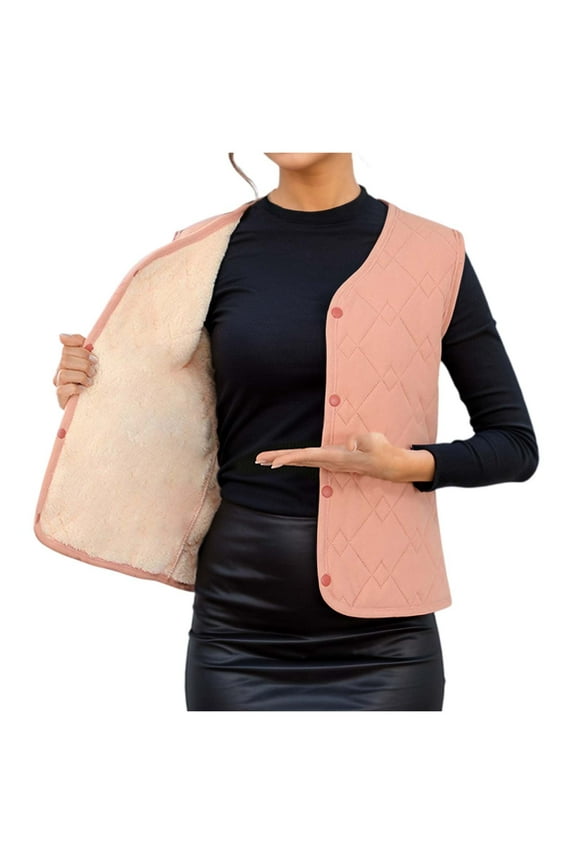 Womens Vest Top Trendy Women's 2024 Winter Plus Velvet Thickened Warm Vest Sleeveless Duster plus Size Fashion for Women Trench Coat for Women down Womens Mens Quilted with Pockets Long Dre Orange 4XL