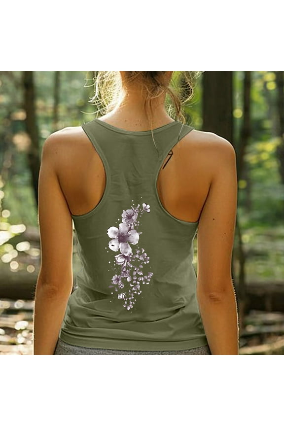 Womens Vest Tops Deep V Neck Tank Top Women Summer Racerback Slim Fit Sleeveless Ribbed Going Out Basic Cami Tanks Army Green L