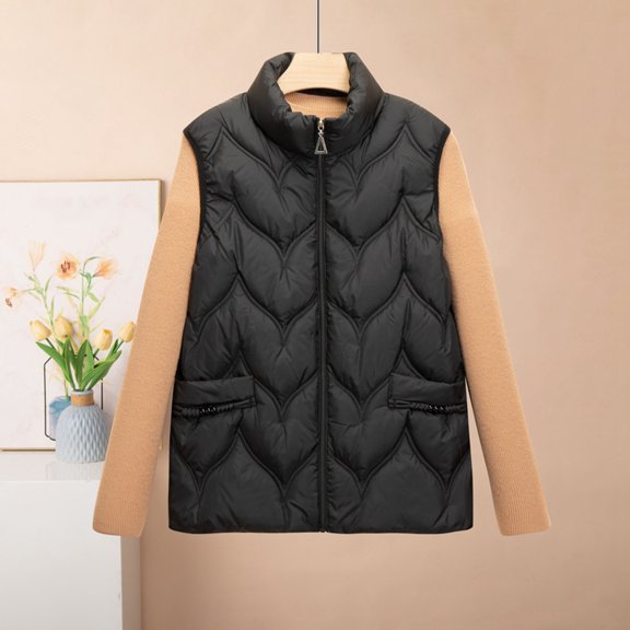 Womens Vest Womens Puffer Vest Zipper Sleeveless Womens Vests Lightweight Winter Vests Womans Clothes