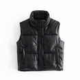 thumbnail image 1 of Womens Vests Cropped Fashion Solid Color Sleeveless Fall Winter Lightweight Jacket Cute Fall Outfits for Women Trendy Casual Puffy Comfortable Vests, 1 of 6