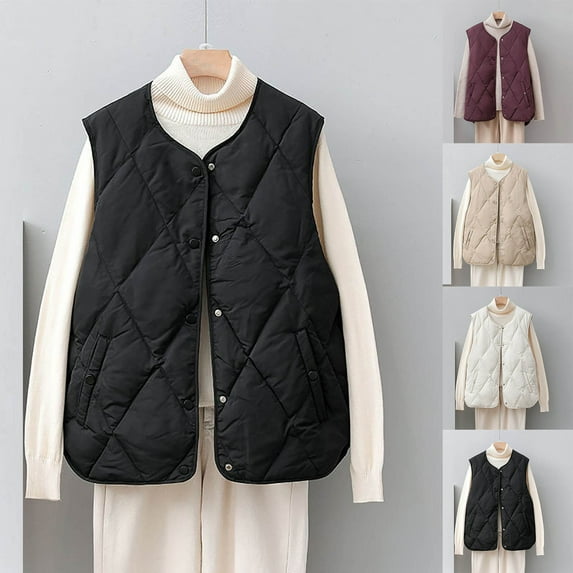 Womens Vests Fashion Plus Size Casual Colored Sleeveless and Hoodless (Black 4XL)