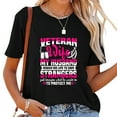 thumbnail image 1 of Womens Veteran Wife, Husband Soldier & Saying For Military Women T-Shirt Black 2XL, 1 of 3