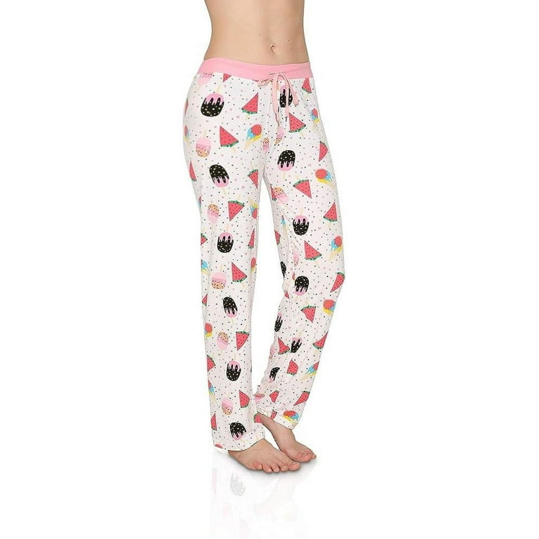 Womens Victoria Collection Super Soft Lounge Pajama Pants, White Ice Cream  Print, IceCream, Size: XL