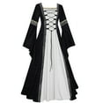 thumbnail image 1 of Womens Victorian Dress Plus Size Retro Renaissance Dress Corset Flare Sleeve Vintage Dress Drawstring Cocktail Party Ball Gown, 1 of 5