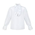 thumbnail image 1 of Womens Victorian Long Sleeve Pirate Shirt Ruffle Collared Blouse Vintage Gothic Medieval Renaissance Tops, 1 of 6