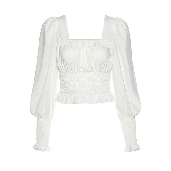 Womens Victorian Renaissance Boho Peasant Long Sleeve Gothic Lolita Tops Blouse