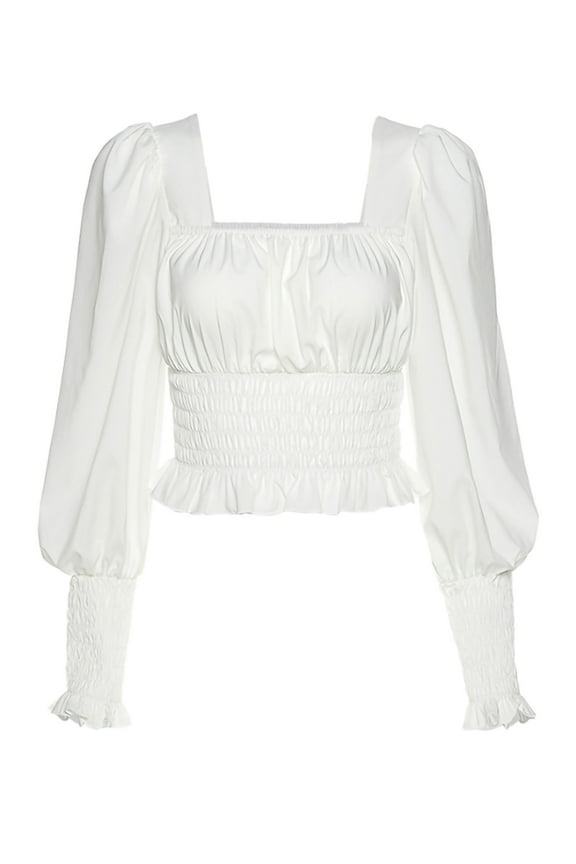 Womens Victorian Renaissance Boho Peasant Long Sleeve Gothic Lolita Tops Blouse