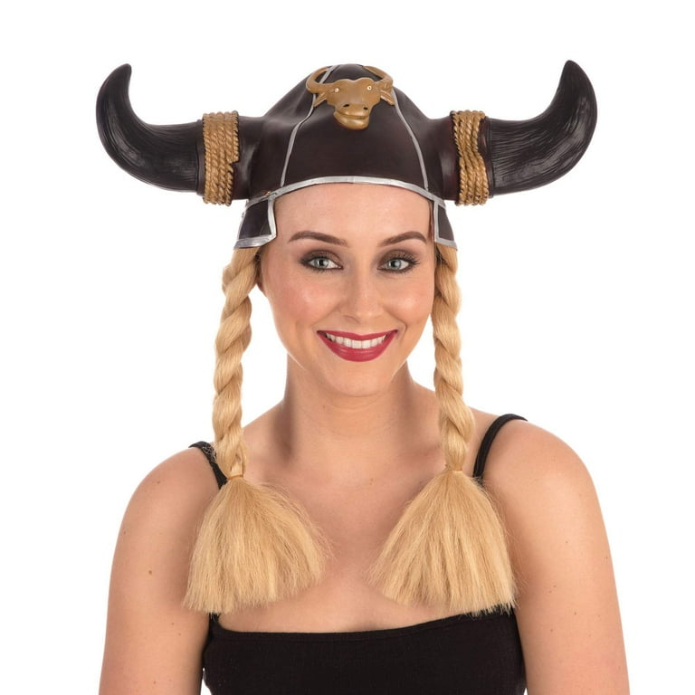 Viking Helmet Blonde Plaits Womens Hat Viking Helmet Blonde Plaits Womens Hat