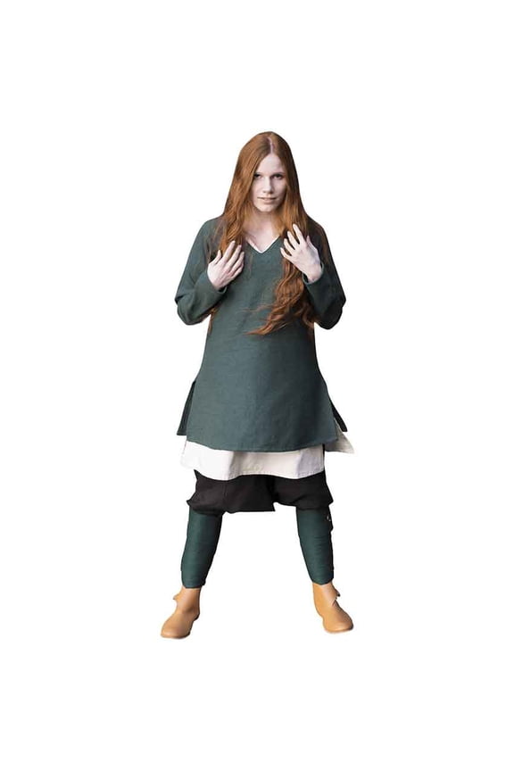 Womens Viking Tunic in Grey, size: 2X-Large | Cotton by Medieval Collectibles