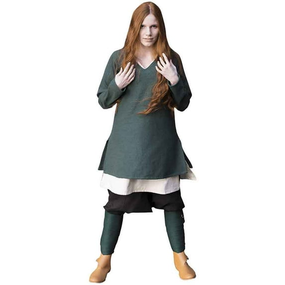 Womens Viking Tunic in Grey, size: 2X-Large | Cotton by Medieval Collectibles