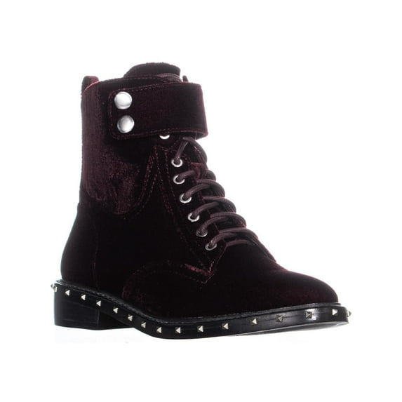 Womens Vince Camuto Talorini Motorcycle Boot, Wine Velvet