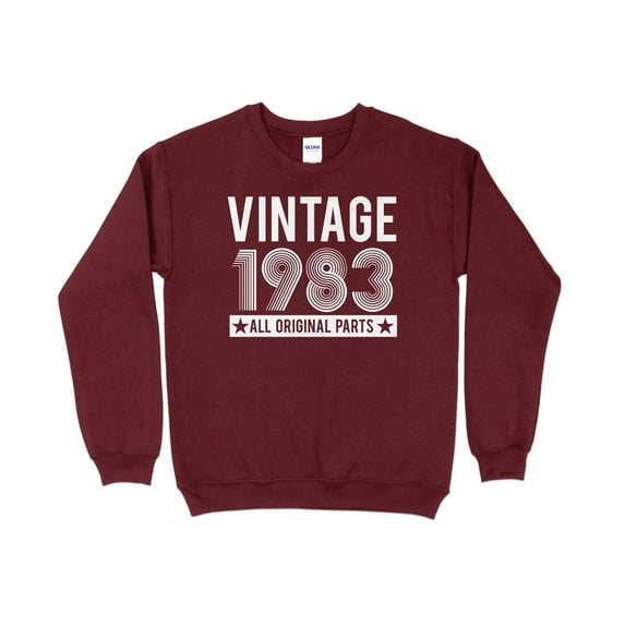 Womens' Vintage 1983 Original Parts, Birthday Sweatshirt, 40th Birthday Party