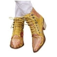 thumbnail image 1 of Womens Vintage Ankle Boots Floral Embroidered Retro Combat Western Booties Lace up Cowboy Cowgirl Fall Winter Dress Shoes, 1 of 6