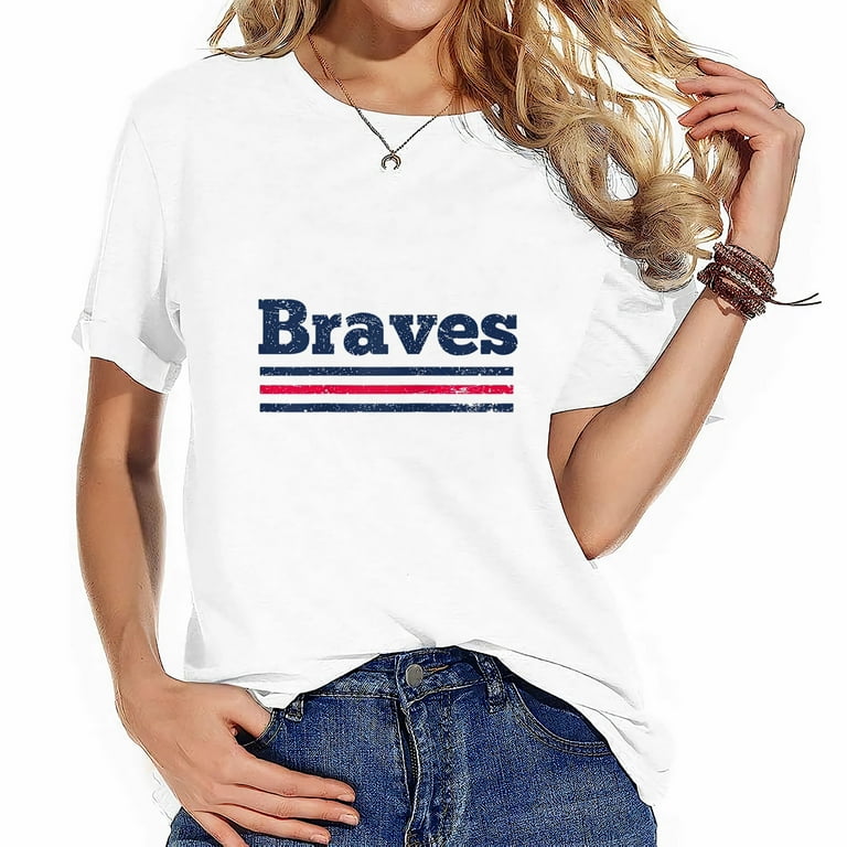 Vintage Braves Retro Three Stripe Weathered TShirt Vintage Braves Retro Three Stripe Weathered TShirt