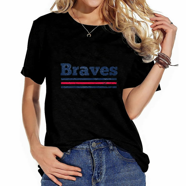 Vintage Braves Retro Three Stripe Weathered TShirt Vintage Braves Retro Three Stripe Weathered TShirt