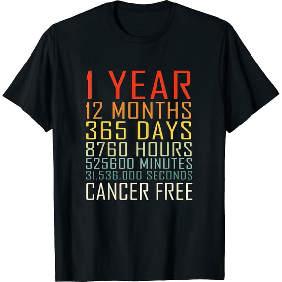 Womens Vintage Cancer Awareness Vintage 1 Years Cancer Free T-Shirt Black 3X-Large