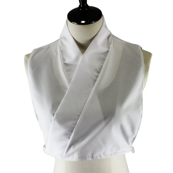 Womens Vintage Chinese Style Hanfu Half Shirt Crop Top Cross Wrap Deep V-Neck White Fake Collar Detachable Dickey Blouse
