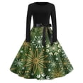Womens Vintage Christmas Dress Long Sleeve Round Neck 2024 Fun