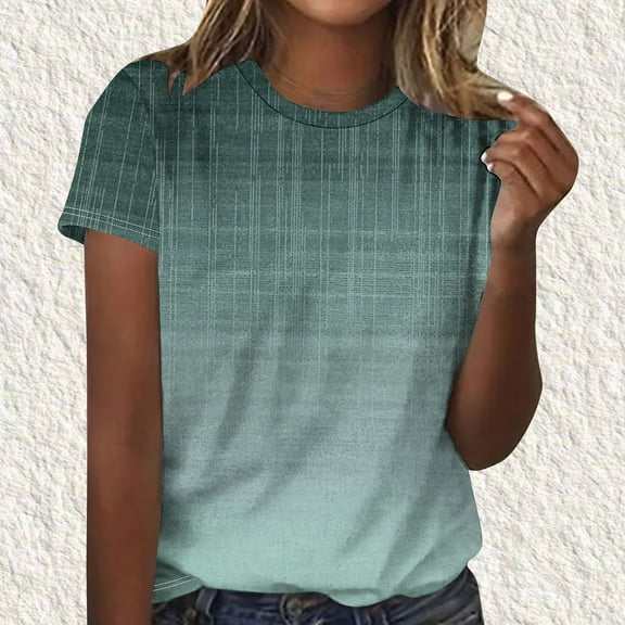 Womens Vintage Crewneck Tops Short Sleeve Tshirts Graphic Shirts Loose Blouses Trendy Tee Outfits