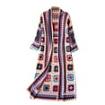 thumbnail image 1 of Womens Vintage Crochet Floral Knit Cardigan Jumper Long Sleeve Open Front Long Cardigan Sweater Knitwear, 1 of 4